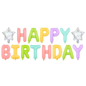 Шар фольгированный Happy Birthday, 340x3 разноцветный AIR