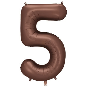 Шар фольгированный Мокко 86 см (39"), Цифра 5