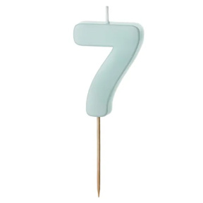 Lumânare pentru tort albastru deschis 5.5 cm, Cifra 7