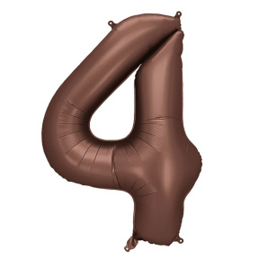 Шар фольгированный Мокко 86 см (39"), Цифра 4