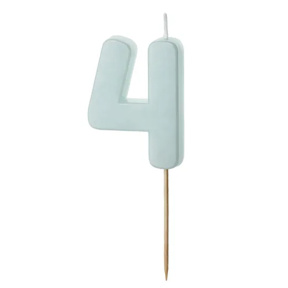 Lumânare pentru tort albastru deschis 5.5 cm, Cifra 4
