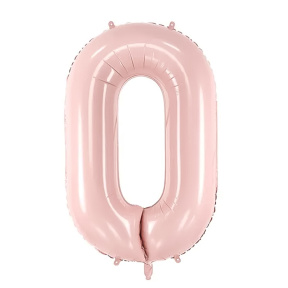 Balon folie roz deschis 72 cm (28), Cifra 0