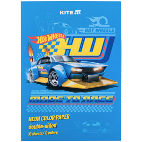 Set hîrtie colorată A4 Kite Hoț Wheels 10 foi 5 culori