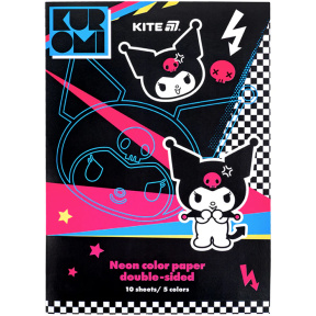 Set hîrtie colorată A4 Kite Kuromi 10 foi 5 culori