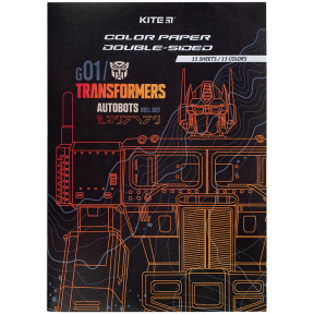 Set hîrtie colorată A4 Kite Transformers 15 foi 15 culori