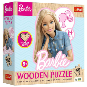 Puzzle "50 Wooden Contour Puzzle" - Favorite fashionable Barbie