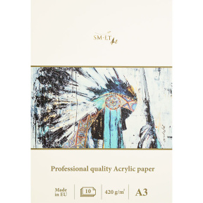 Блок для акрила PRO, A5, 10л, 420г, жесткая обложка