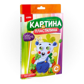 Картина из пластилина "Мишка сладкоежка"