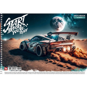 Альбом для рисования на спирали А4 Racing cars, 30 листов 120 г/м2