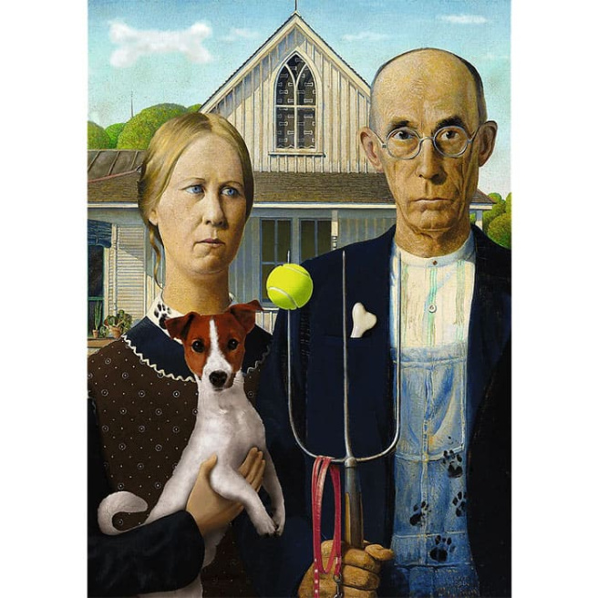 Puzzle "500" - American Gothic: Dog Edition