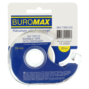 Bandă adezivă 18 mm x 20 m BUROMAX, în cutie