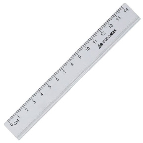 Riglă Buromax, din aluminiu, 15 cm, culoare: argintie, îngusta