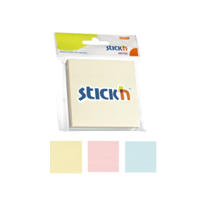 Bloc de hârtie pentru notite STICKn, 76x76mm, (3 culori) pastel, 150 file