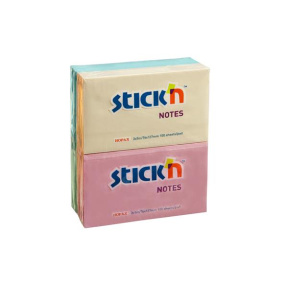Bloc de hârtie pentru notițe STICKn, 76x127, assorti, 12 buc, 100 file