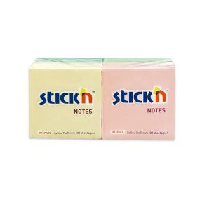 Hârtie pentru notițe STICKn 21328, 76x76, 100 foi, assorti (12buc)