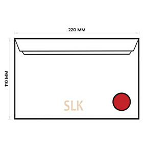 Конверт DL SLK, 110x220, цветной, красный