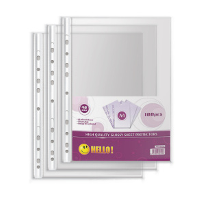 Folii de protectie HELLO!, A4/40 mkm, 100 buc/cutie