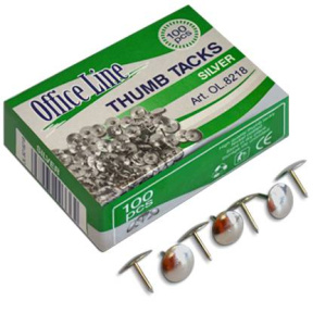 Pioneze OfficeLine, 100 buc., nichelate