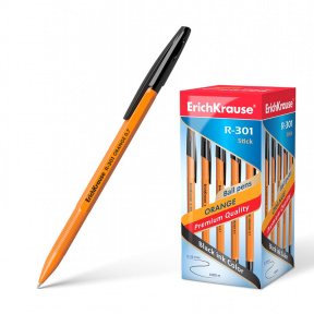 Pix cu bila ErichKrause 0,7 mm R-301 Orange Stick, negru