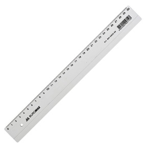 Линейка пластиковая, прозрачная, в блистере, 30 см, Buromax