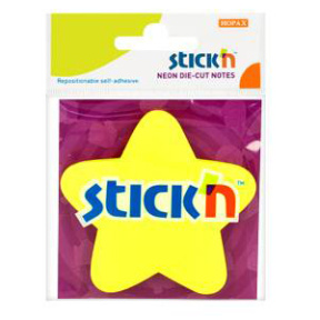 Bloc de hârtie pentru notițe "stea" STICKn, 70x70mm, 50 file