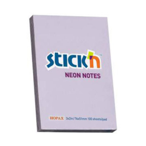 Bloc de hârtie pentru notițe STICKn, 76x51mm, 100 file, violet