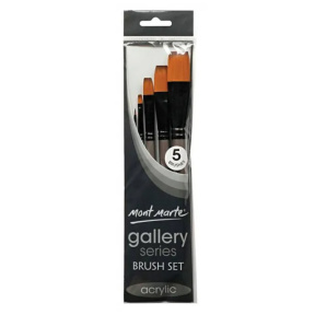 Набор кисточек Gallery акрил, плоские, 5 штук