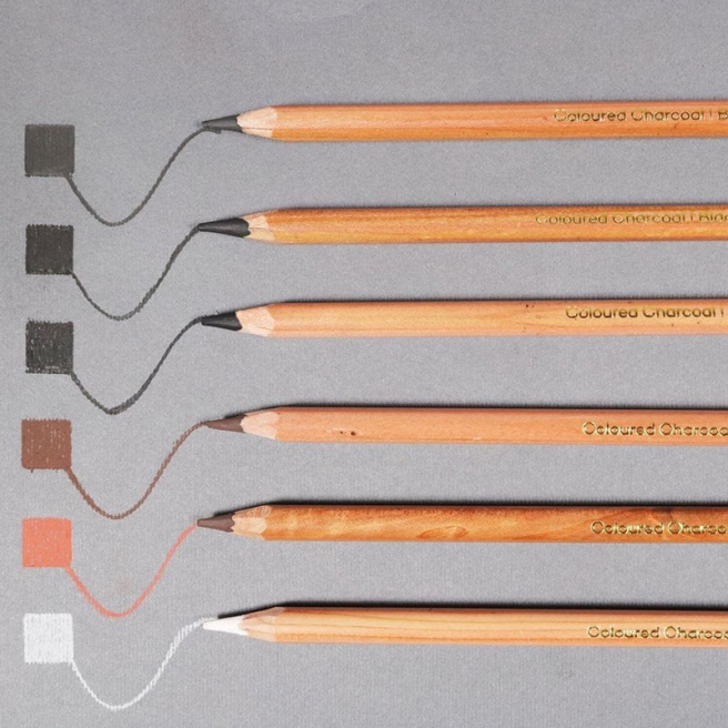 Набор угольных карандашей Colour Charcoal, 12 штук