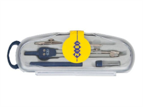 Set compas ZI-BI, College 5 elemente în boxă din plastic, albastră