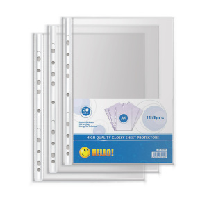 Folii de protectie HELLO Glossy, A4/30 mkm, 100 buc.