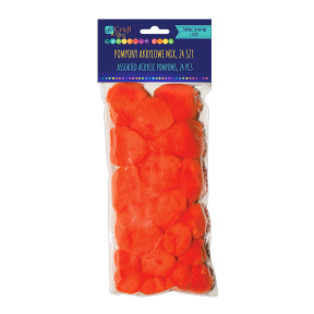 Pompoane acril, mix oranj, 24buc.