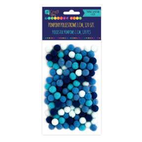 Pompoane pentru decor 1cm mix albastru 120buc.