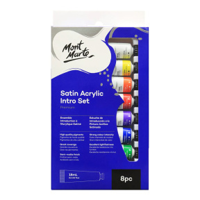 Set de vopsea acrilic Satin Acrylic Intro 8 culori х 18 ml