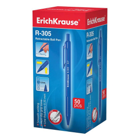 Pix roller cu buton Erich Krause 0,7 mm., R-305, albastru