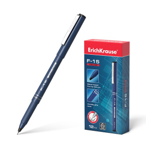 Ручка капиллярная ErichKrause Fineliner F-15, 0.6 мм, черный