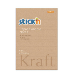 Bloc de hârtie pentru notițe STICK`N, 150x101mm, 100 file, Kraft