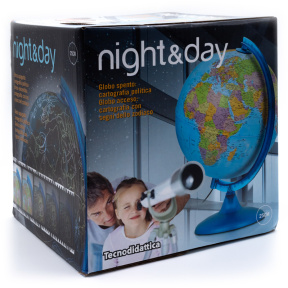 Глобус NIGHT & DAY полит+небо, c подсветкой д.25 см RO
