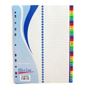 Цифровой пластиковый индекс-разделитель, OfficeLine, цветной, 1-31, 31 лист