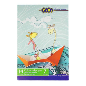 Set hârtie colorată ZI-BI А4, 14 foi - 7 culori