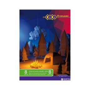Carton color tip celuloză ZiBi (ambele părți), A4, 8 foi