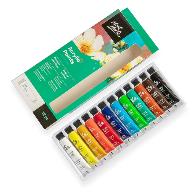 Set de vopsele de acril 12 culori x 12 ml