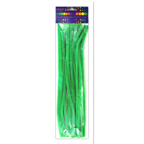 Sârmă plușată, verde 30 cm. 25 buc.
