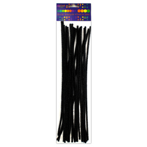 Sarma flausta chenille 30cm 25buc, culoare neagra